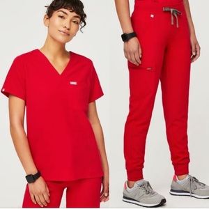 FIGS Winning Red SET Catarina & Zamora Jogger Women’s Small